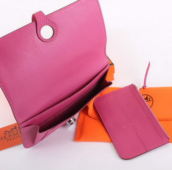 1:1 Quality Hermes Dogon Combined Wallets A508 Roseo Replica - Click Image to Close